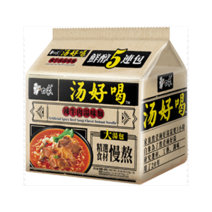 白象汤好喝招牌辣牛肉汤味面 5袋x111g